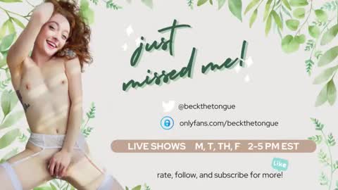 Snapshot of beckthetongue chatting on September 12, 10:12 pm Beck the tongue online show from September 12, 10:12 pm