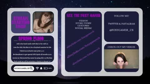 Lex Vive foxygamer cb online show from May 6, 1:00 am